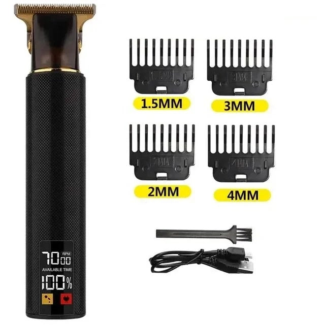 Vintage T9 Electric Hair Cutting Machine Professional Barber LCD Display HairTrimmer For Men Clipper Shaver Beard Lighter